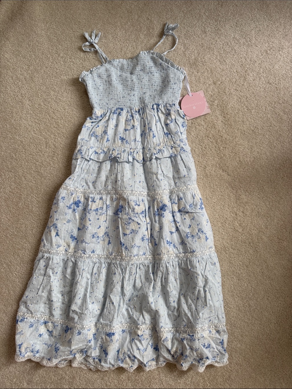 Love Shack Fancy x Target, Stella Budding Florals Tiered Maxi Dress Size 9